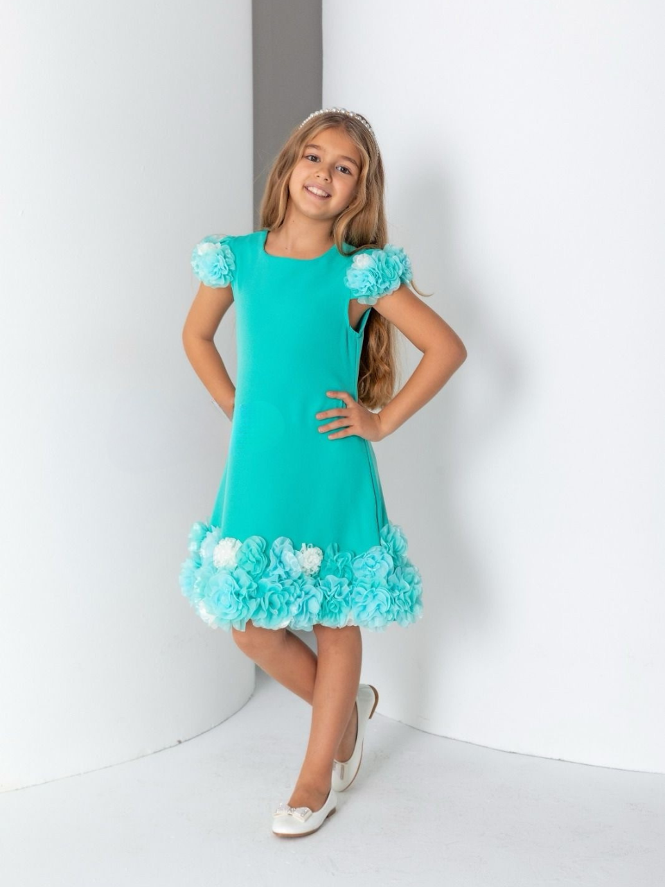 teal knee length dress Knee-Length Simple Semi-Formal Career Dress