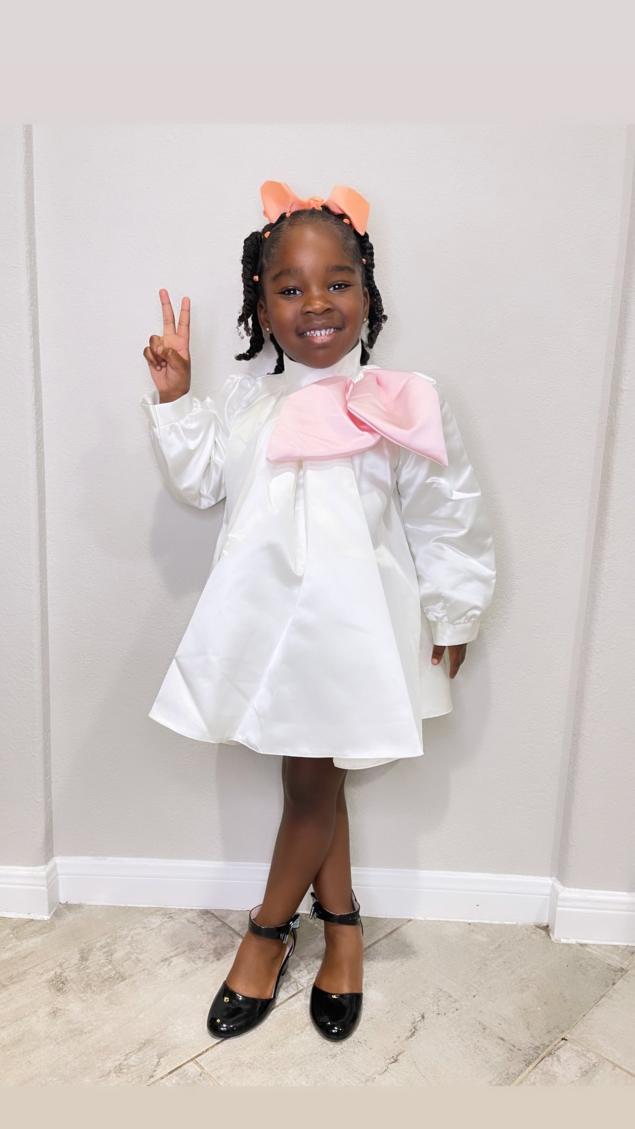 toddler satin dress Pink Satin Toddler Girl Dress with Bow
