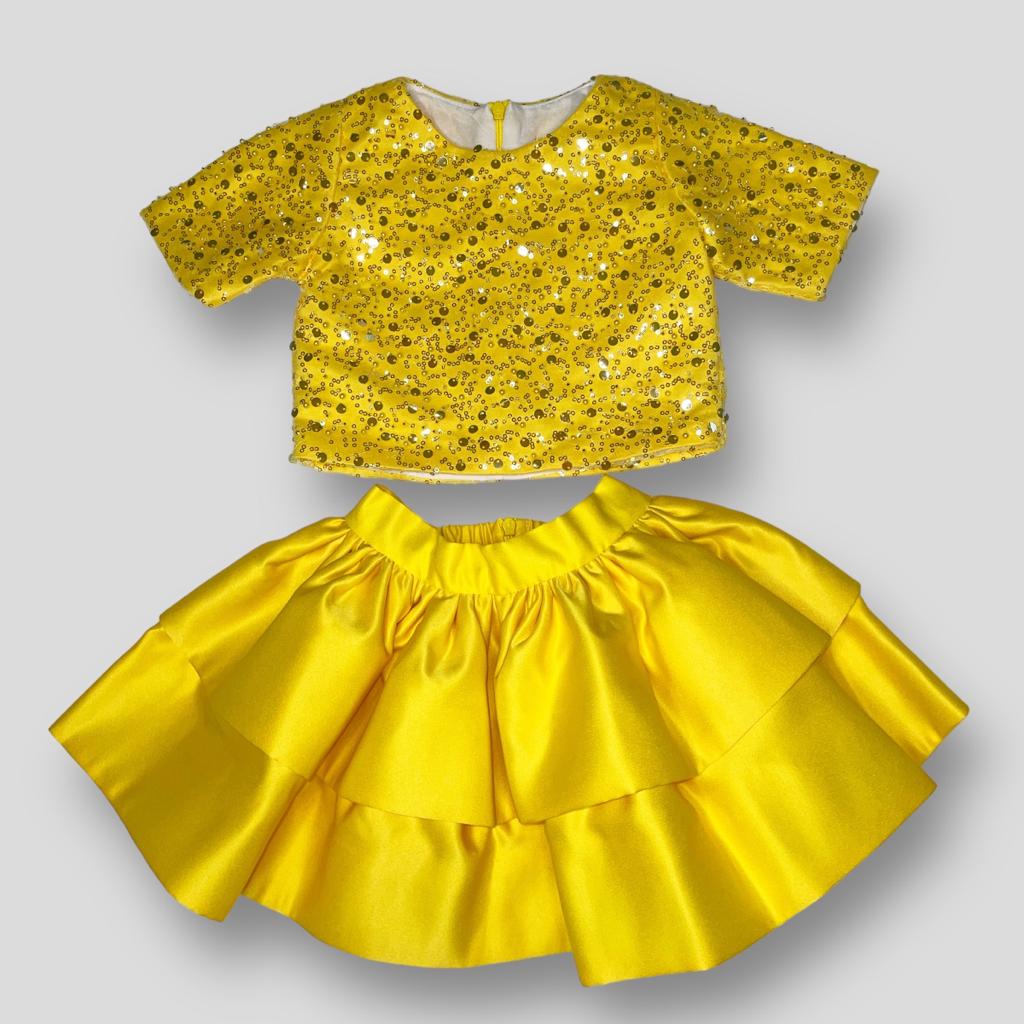 Elle Yellow Shimmery Matching Set