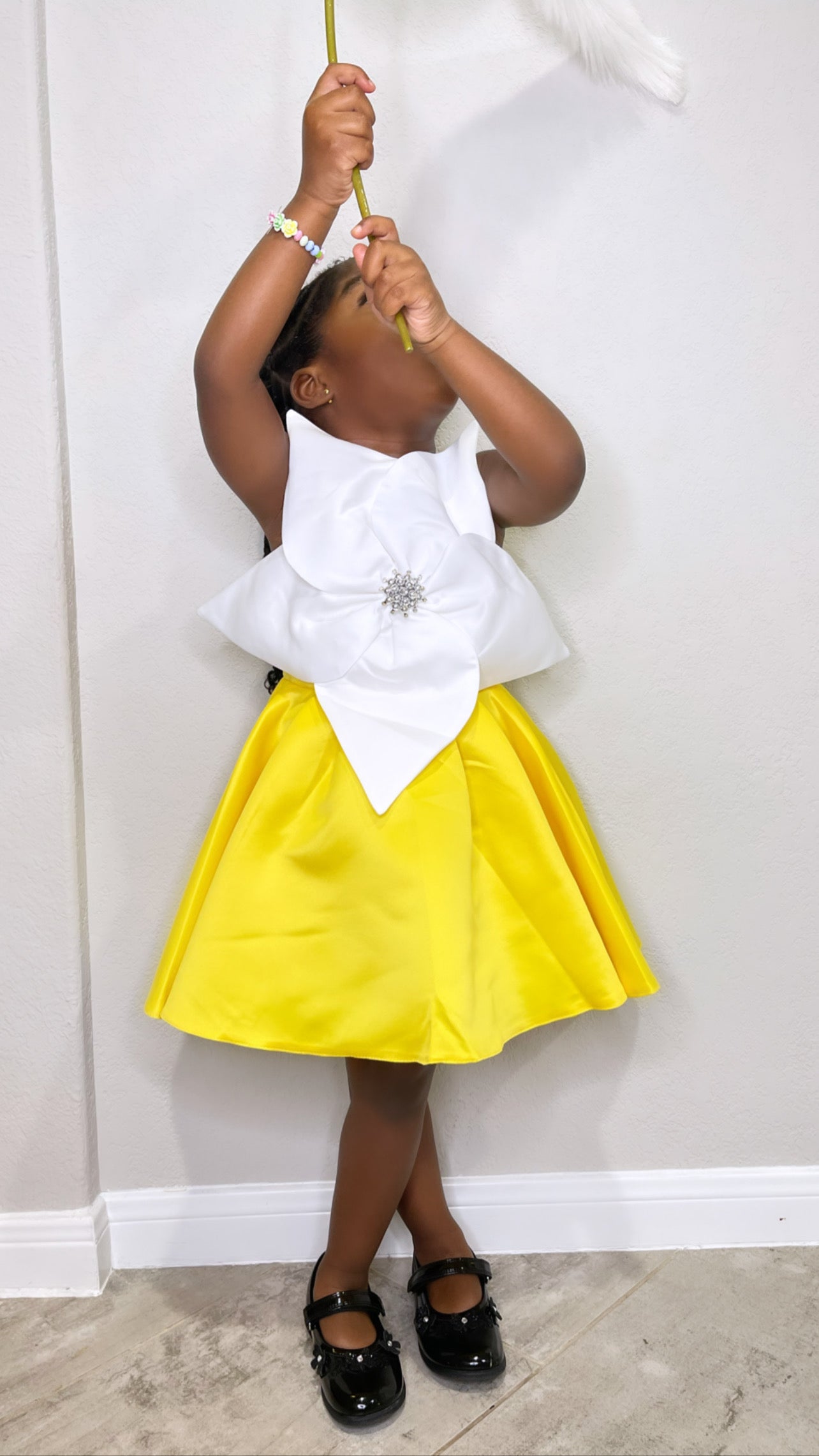 Fleur Yellow Toddler Girl Tulle Dress – Flower Girl, Birthday & Party Outfit