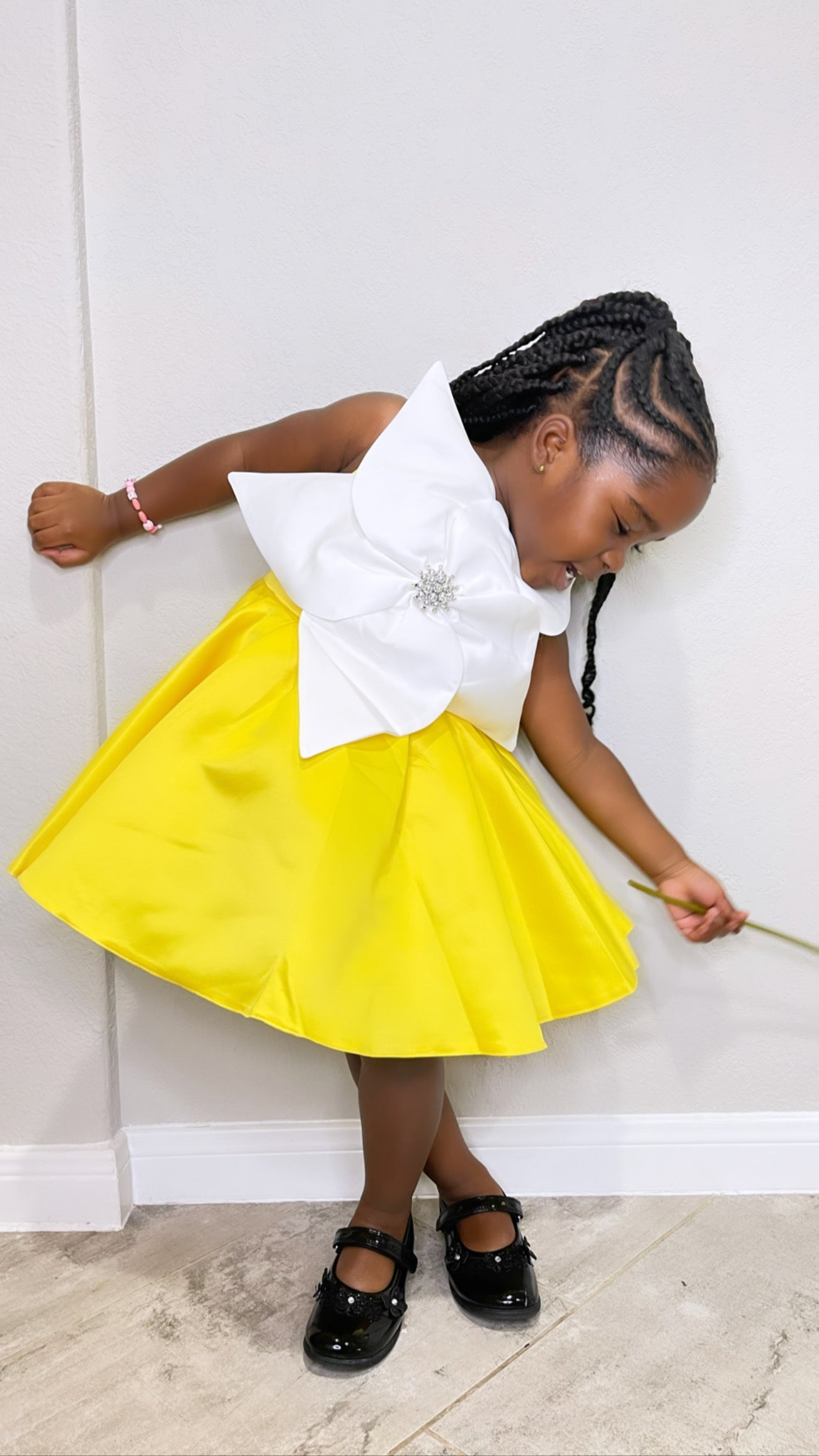 Fleur Yellow Toddler Girl Tulle Dress – Flower Girl, Birthday & Party Outfit