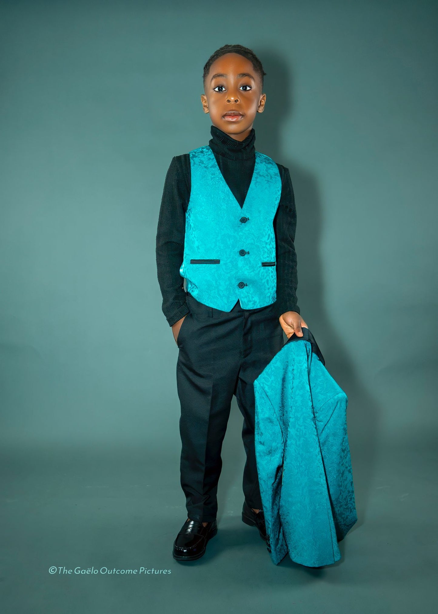 Green 5-Piece Boys Suit Set