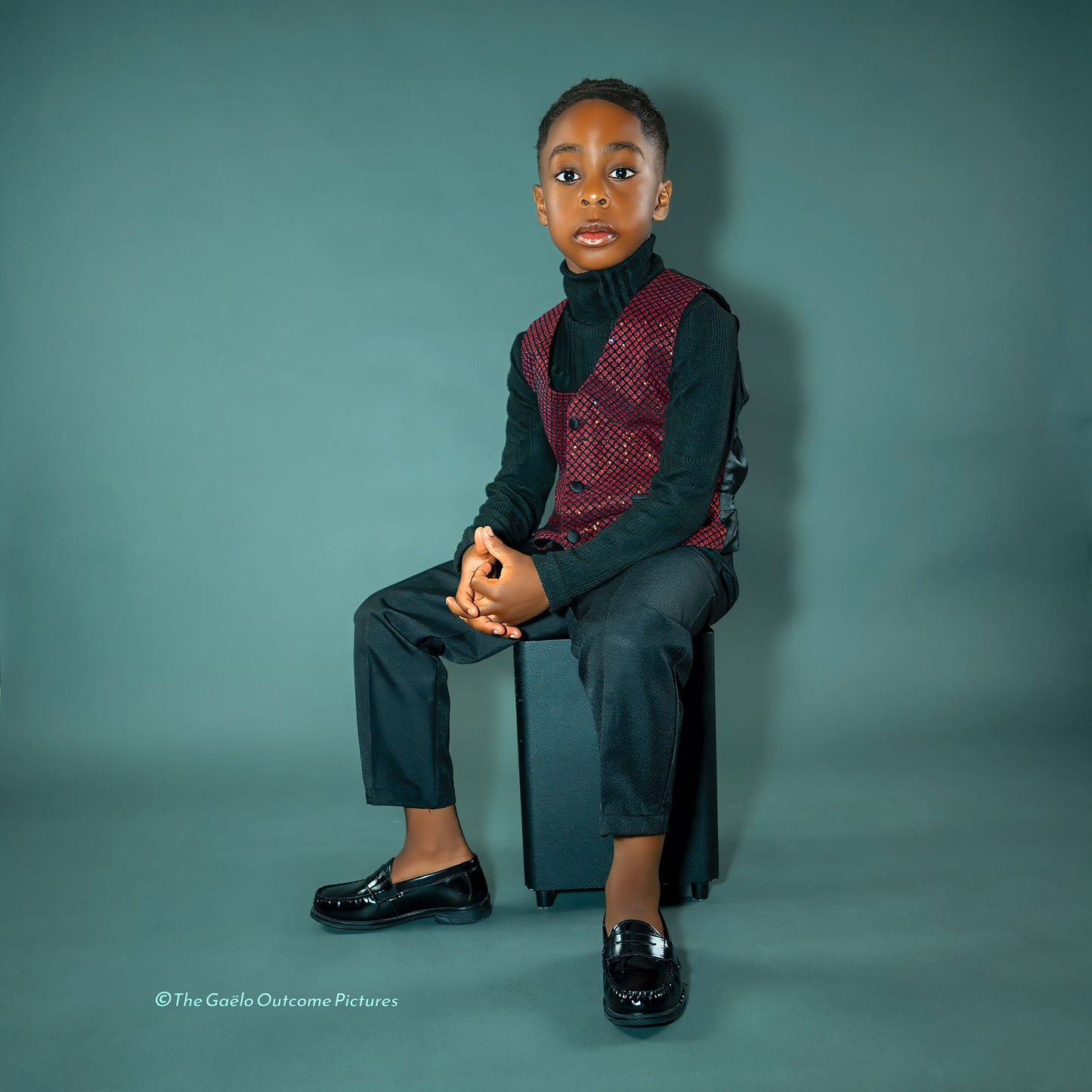 Burgundy Shimmery 5 Piece Boy Tuxedo/Suit