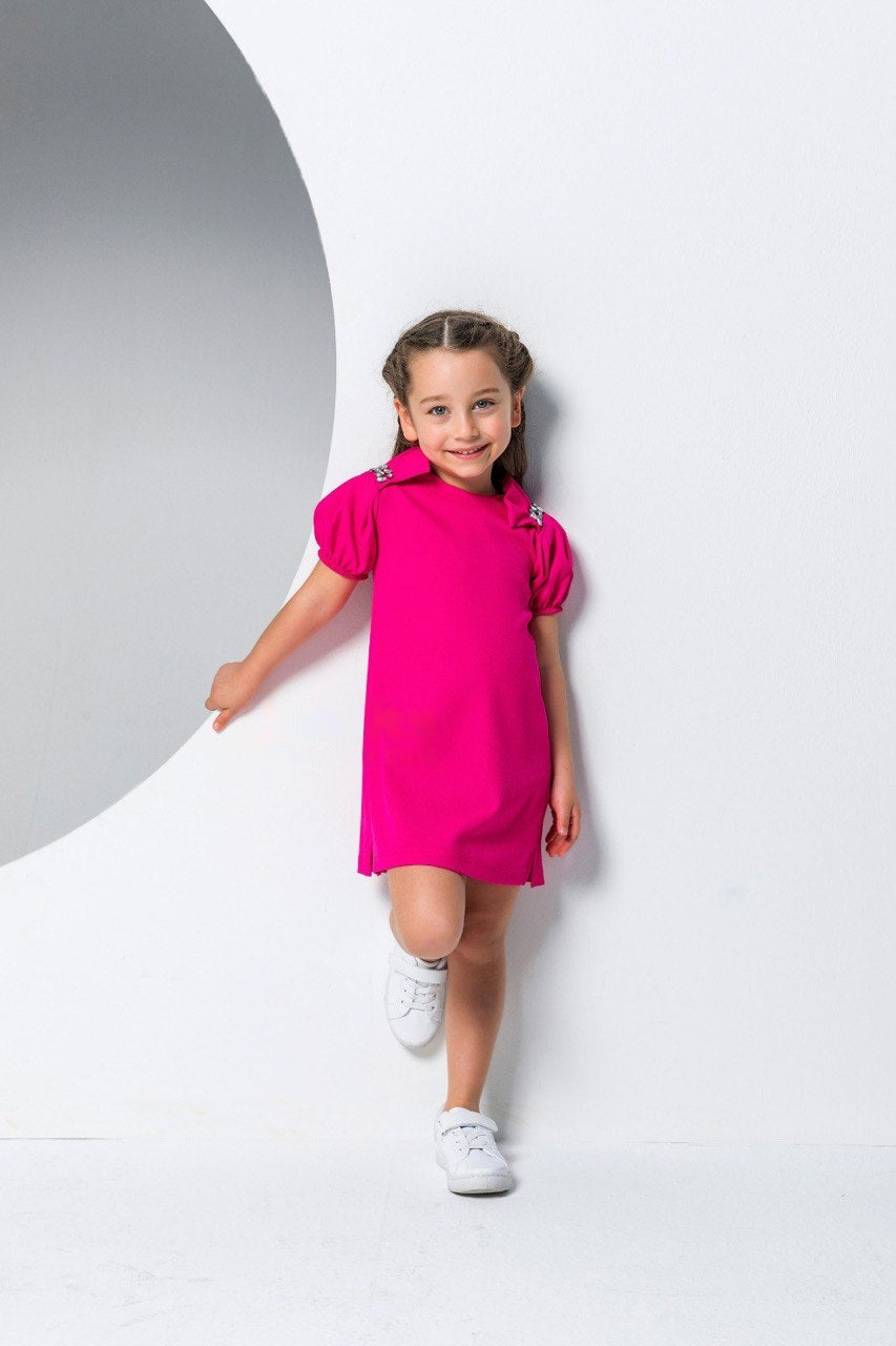 Hot Pink Toddler Girl Party Dress - Kirsten and Kendall Pink / 6Y Hot Pink Toddler Girl Party Dress - Kirsten and Kendall Pink / 6Y