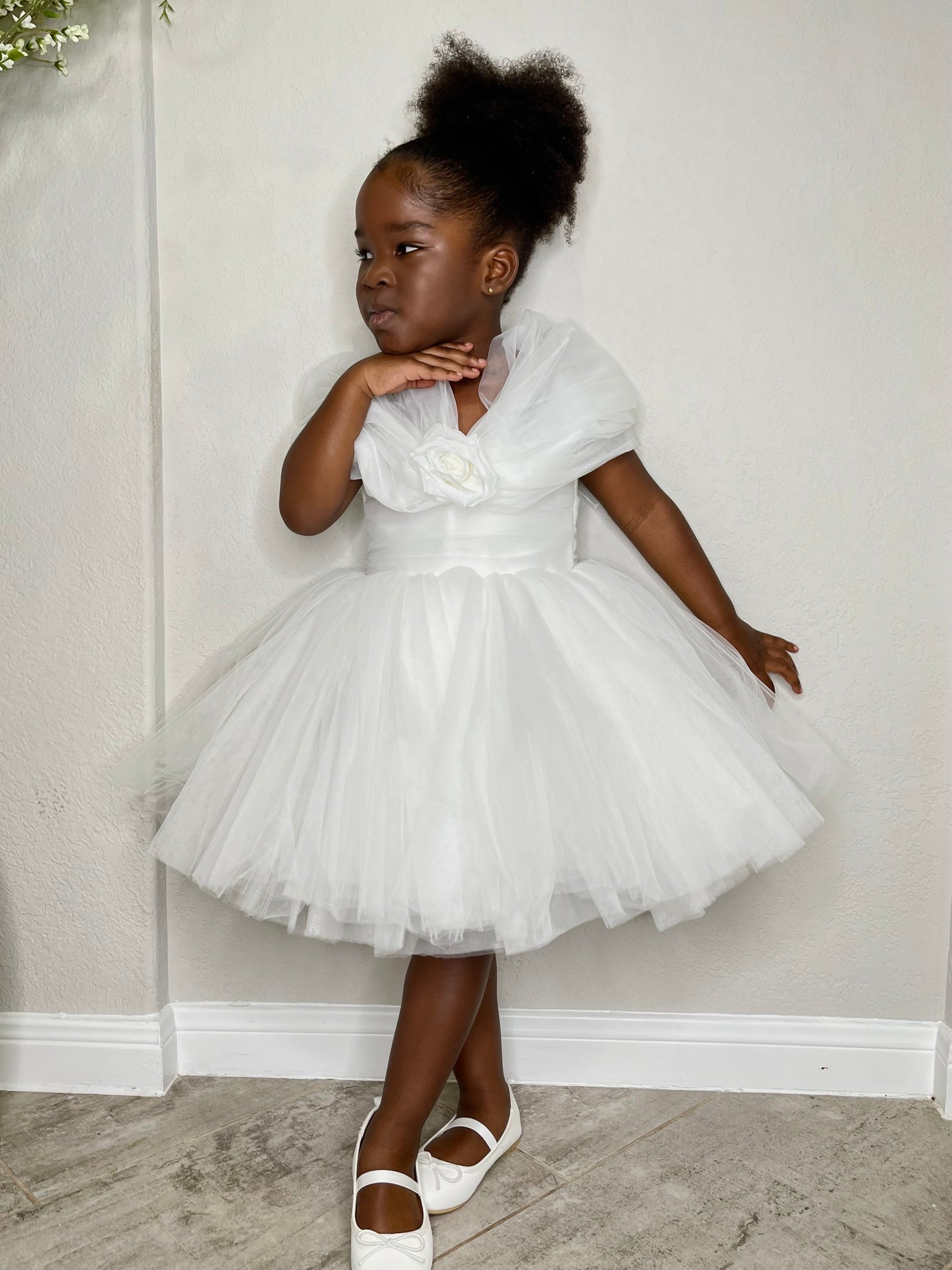 Baby Girl White Princess Birthday Party Dress Toddler Girl Party Dress