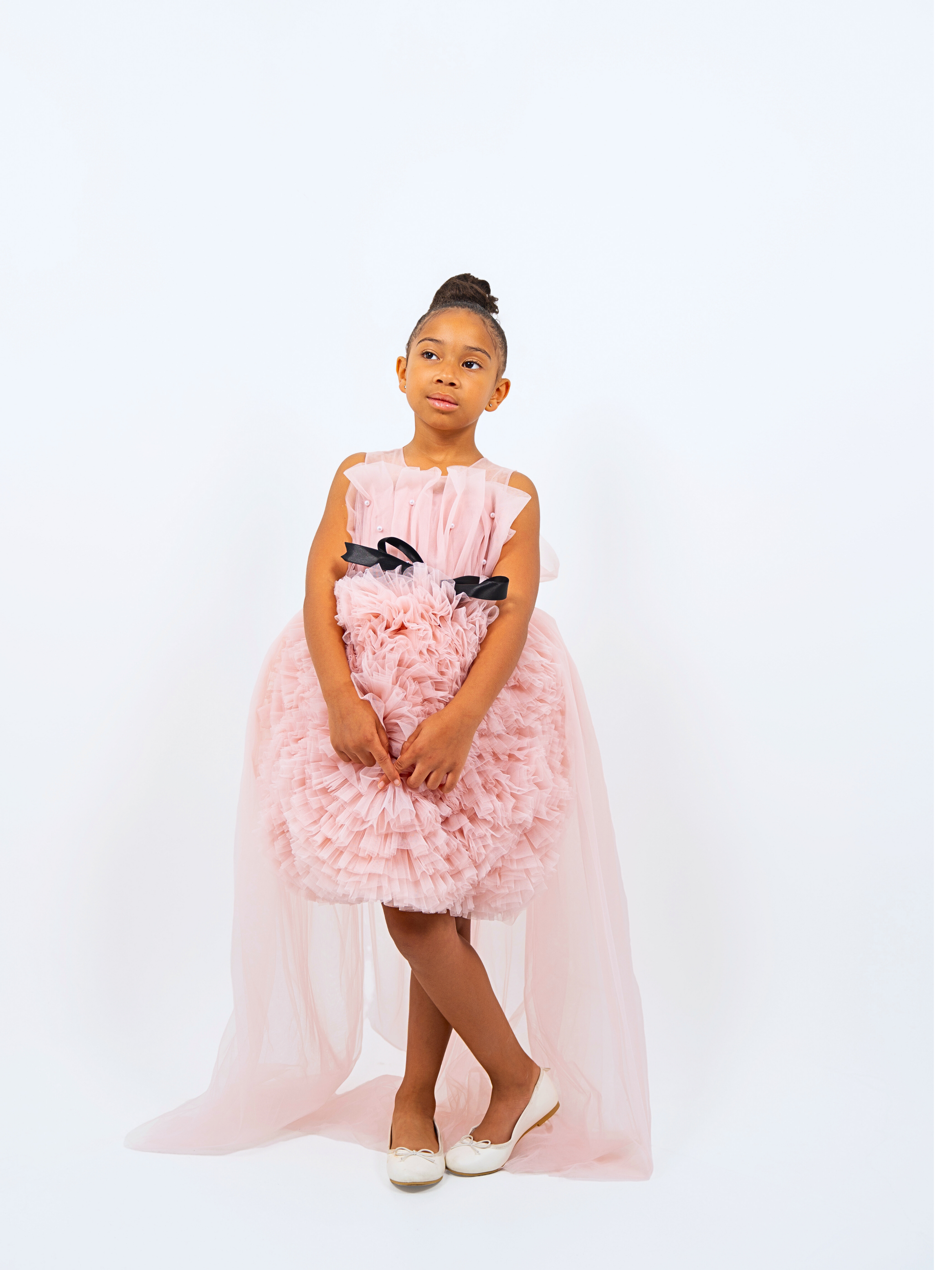 Girls Pink Ruffle Tulle High-Low Dress for Weddings, Birthdays & Photoshoots Pink / 2Y Girls Pink Ruffle Tulle High-Low Dress for Weddings, Birthdays & Photoshoots Pink / 2Y