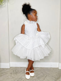 Baby Girl White Puffy Toddler Girl Party Dress