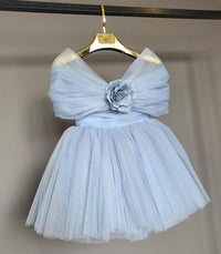 Baby Girl Blue Princess Birthday Party Dress Toddler Girl Party Dress