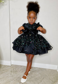 Baby Girl Black Princess Party Dress Toddler Girl Party Dress