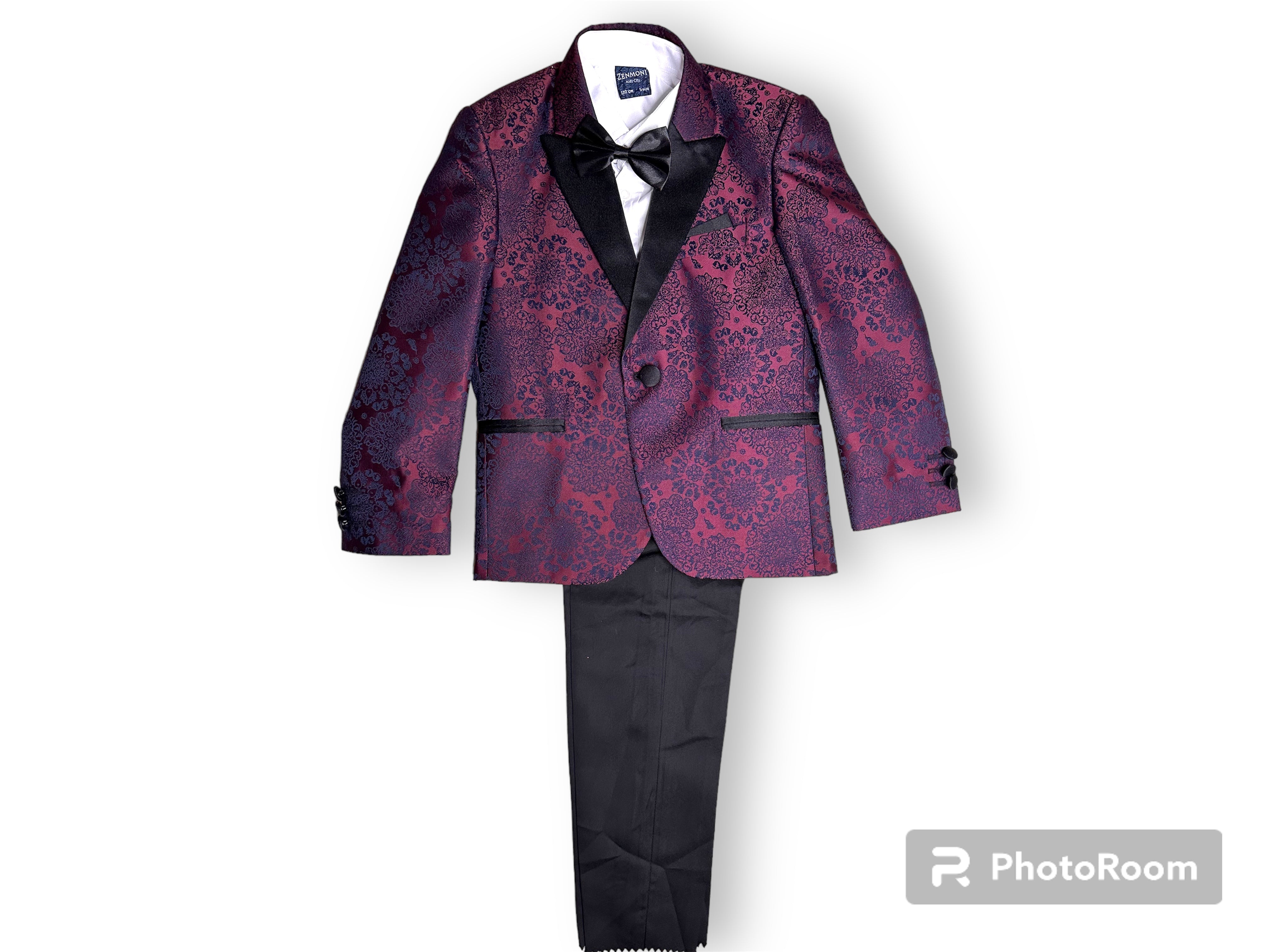 Burgundy Three-Piece Boy Suit