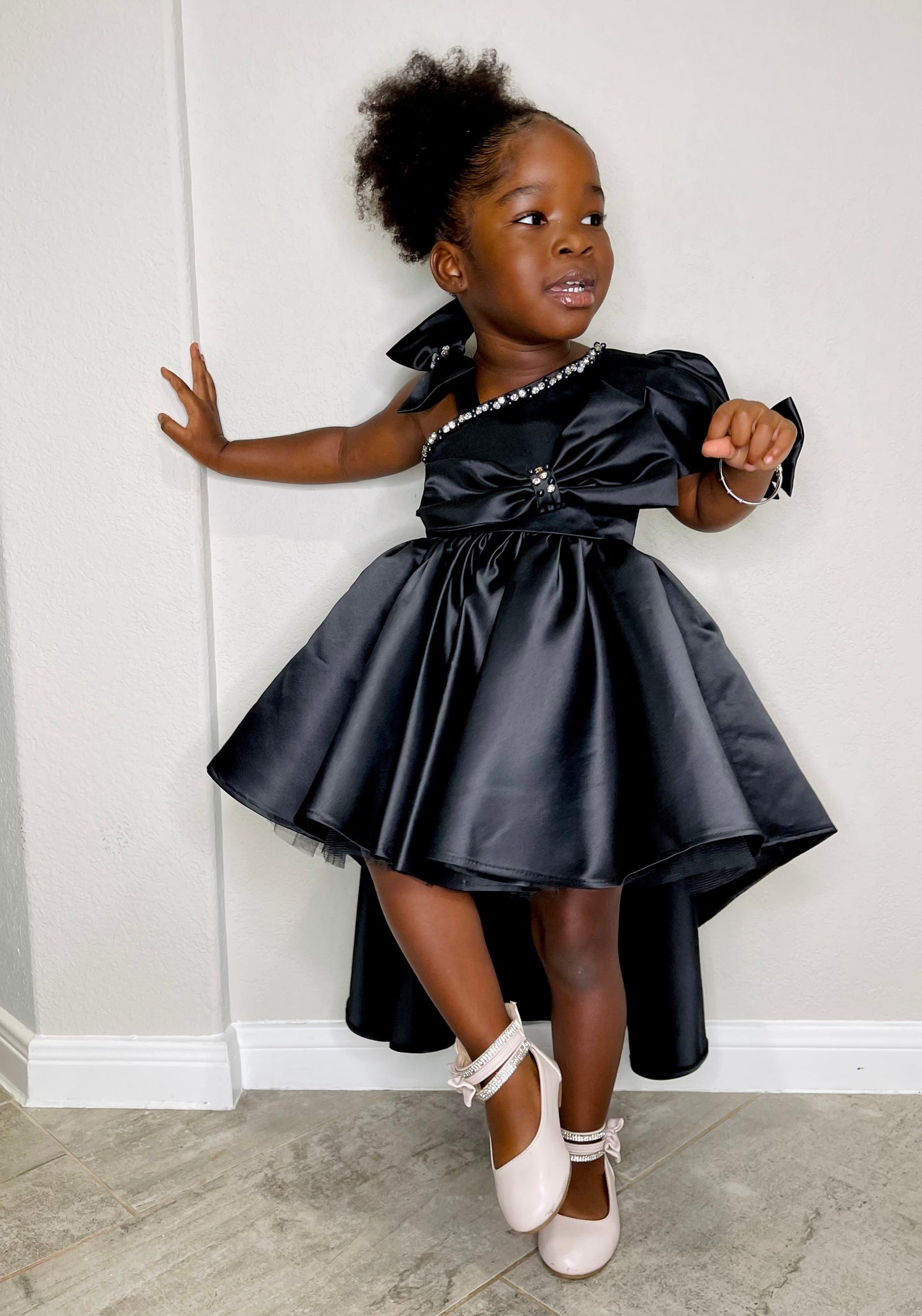 Baby Girl Black Party Dress Toddler Black Party Pageant dress