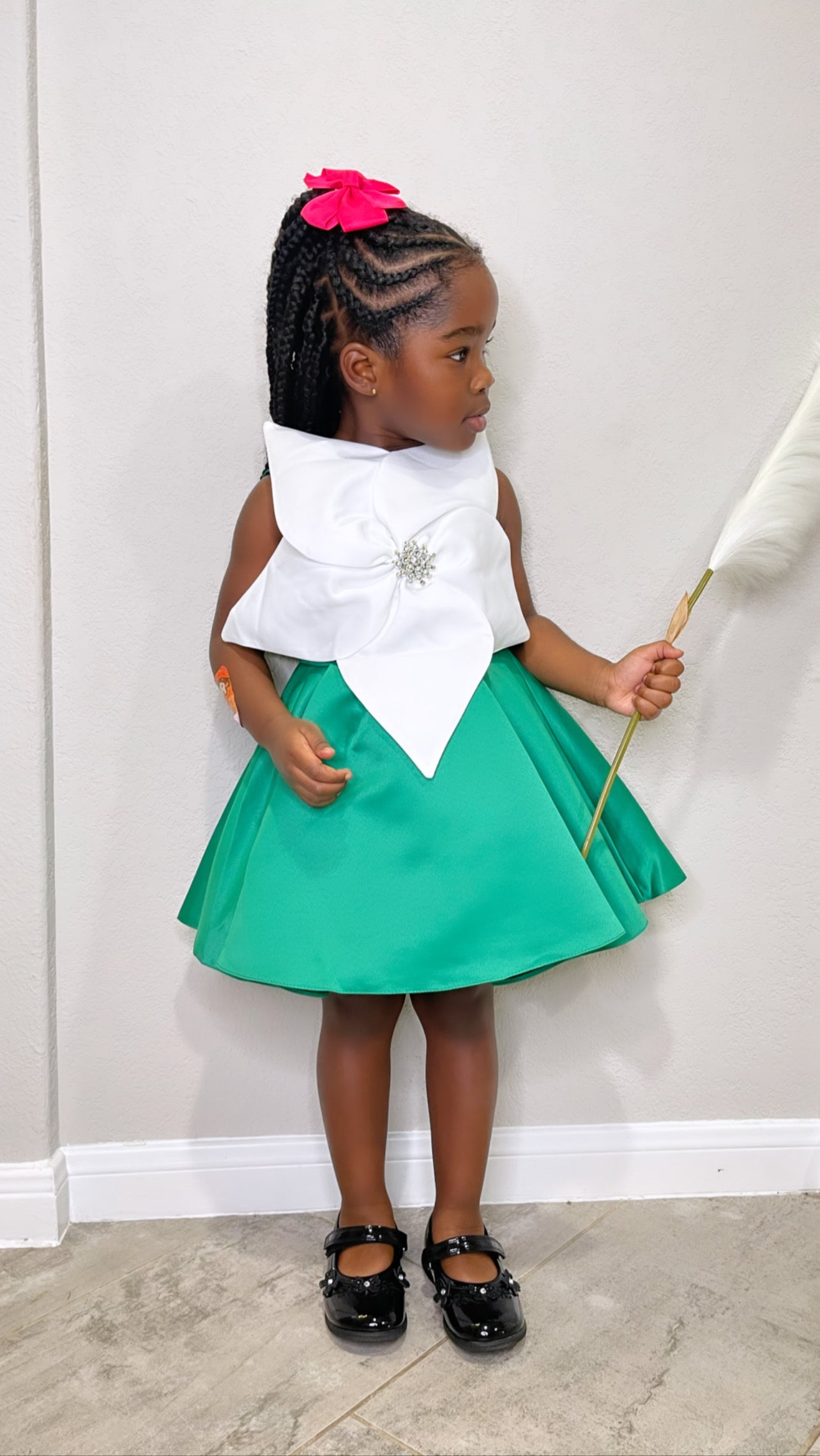 Girls Sage Green Tulle Flower Girl Dress