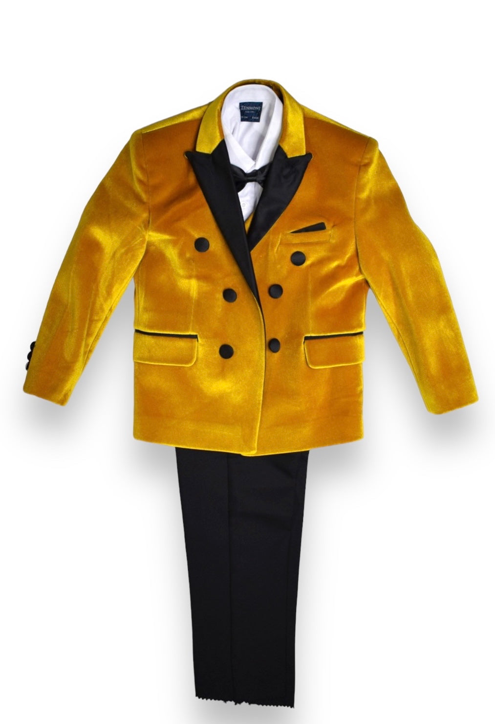 Mustard Velvet Velvet 5 Piece Boy Suit Tuxedo