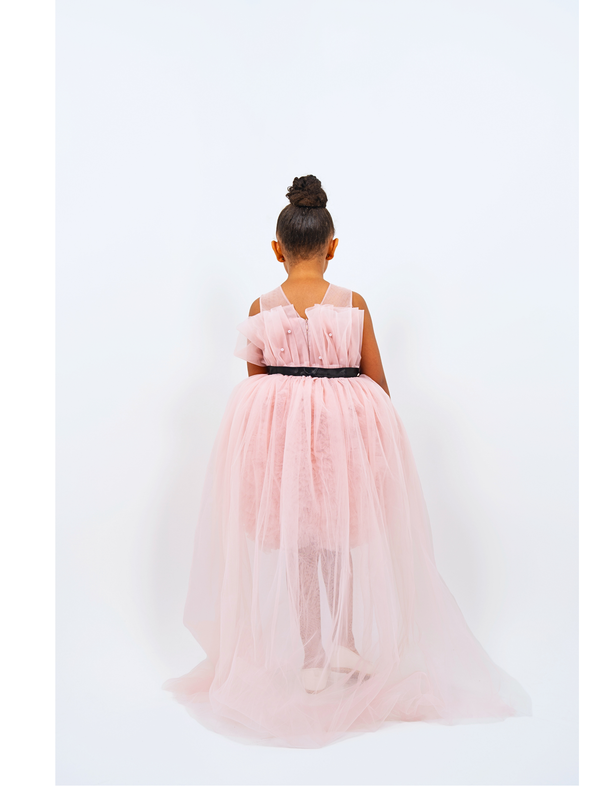 Girls Pink Ruffle Tulle High-Low Dress for Weddings, Birthdays & Photoshoots Pink / 2Y Girls Pink Ruffle Tulle High-Low Dress for Weddings, Birthdays & Photoshoots Pink / 2Y