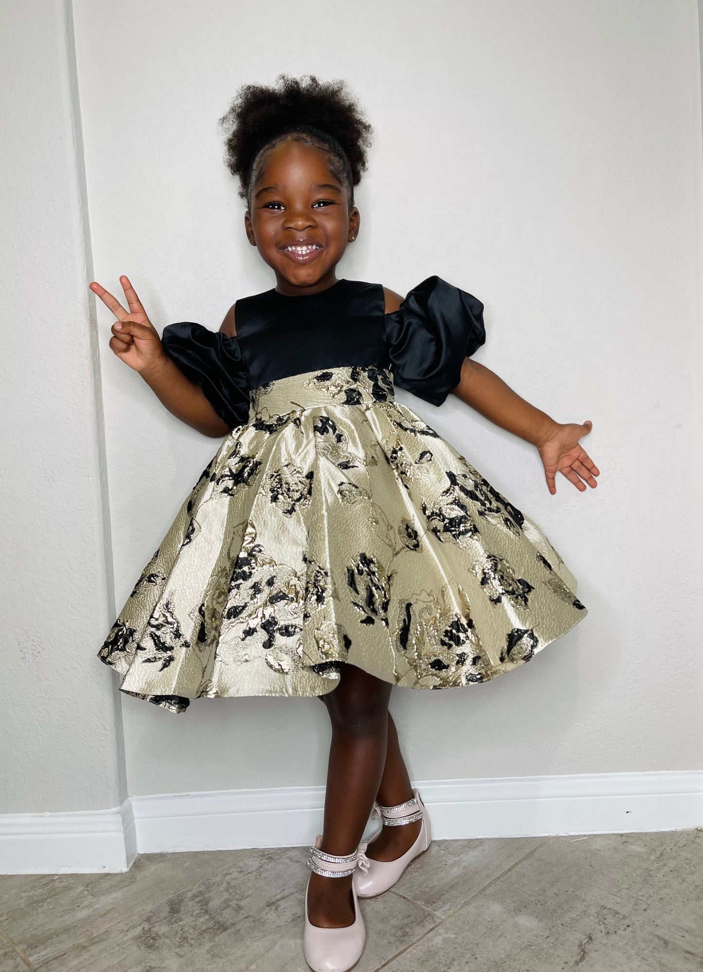 Kensington Gold Toddler Girl Party Dress