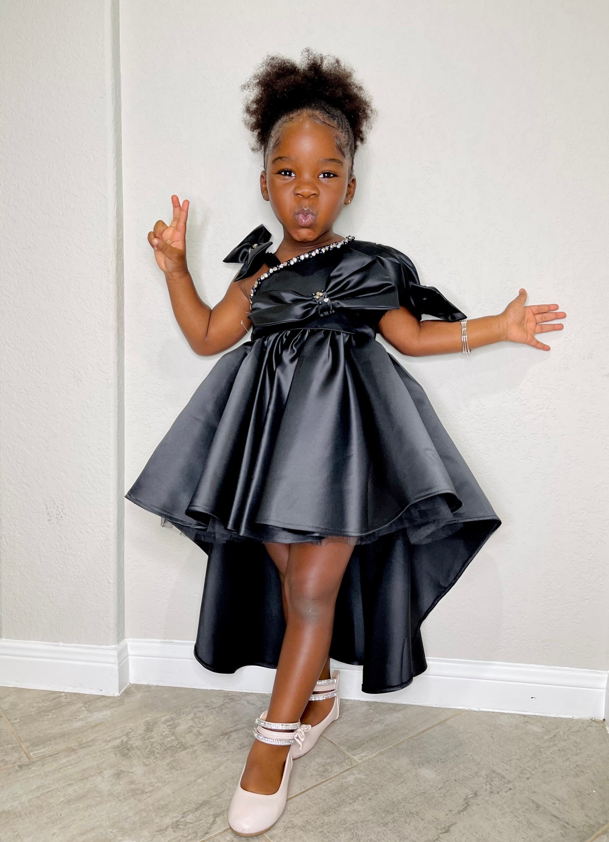 Baby Girl Black Party Dress Toddler Black Party Pageant dress