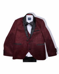 Burgundy Shimmery 5 Piece Boy Tuxedo/Suit