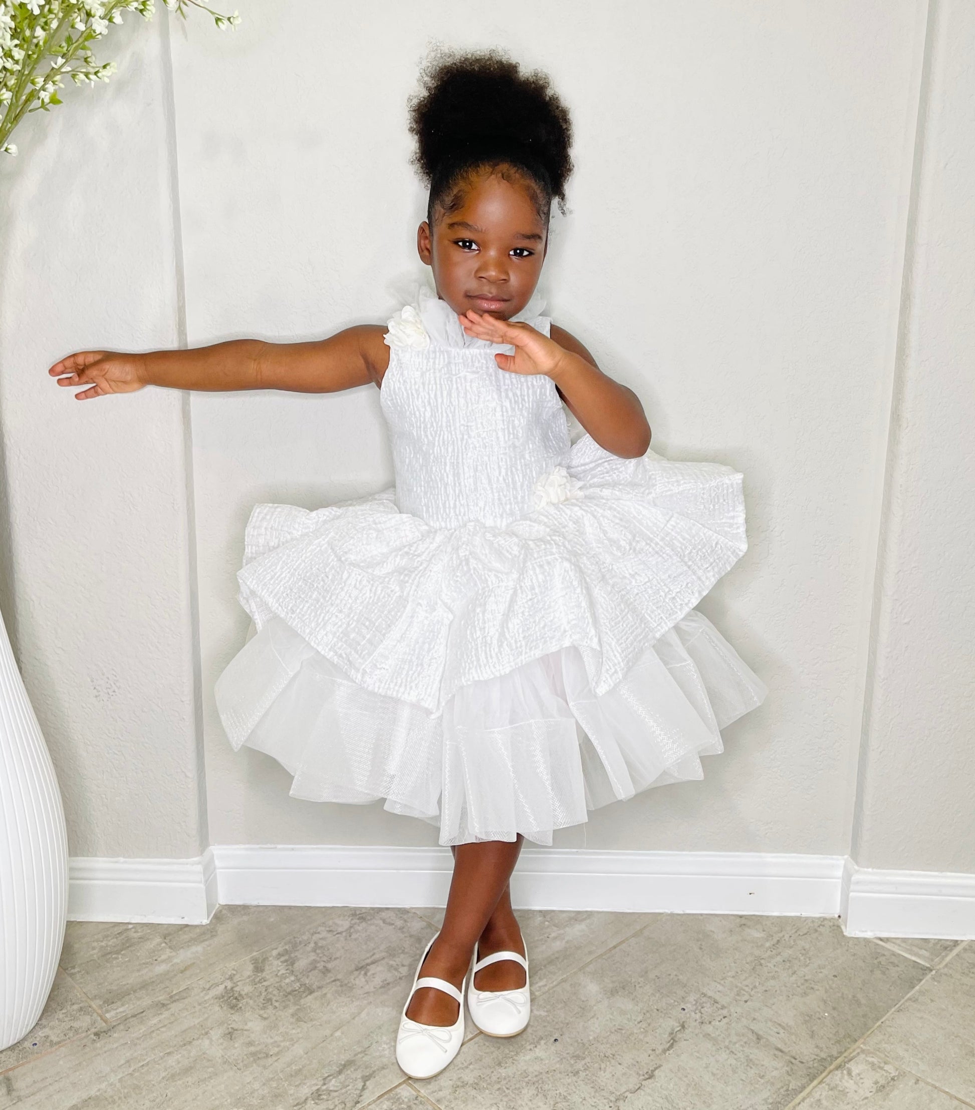 Baby Girl White Puffy Toddler Girl Party Dress