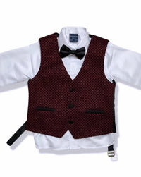 Burgundy Shimmery 5 Piece Boy Tuxedo/Suit