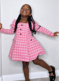 Pink Coat Toddler Girl Party Dress