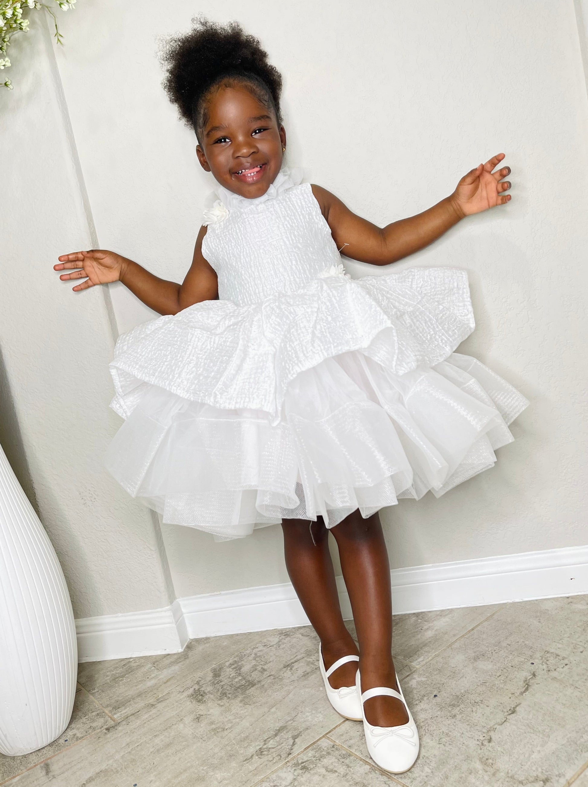 Baby Girl White Puffy Toddler Girl Party Dress