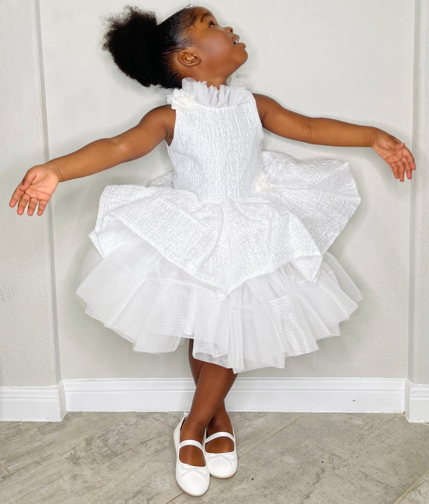 Baby Girl White Puffy Toddler Girl Party Dress