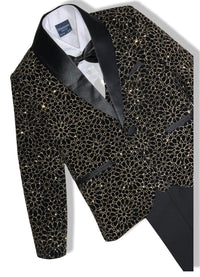 Black and Gold Shimmery 5 Piece Boy Tuxedo