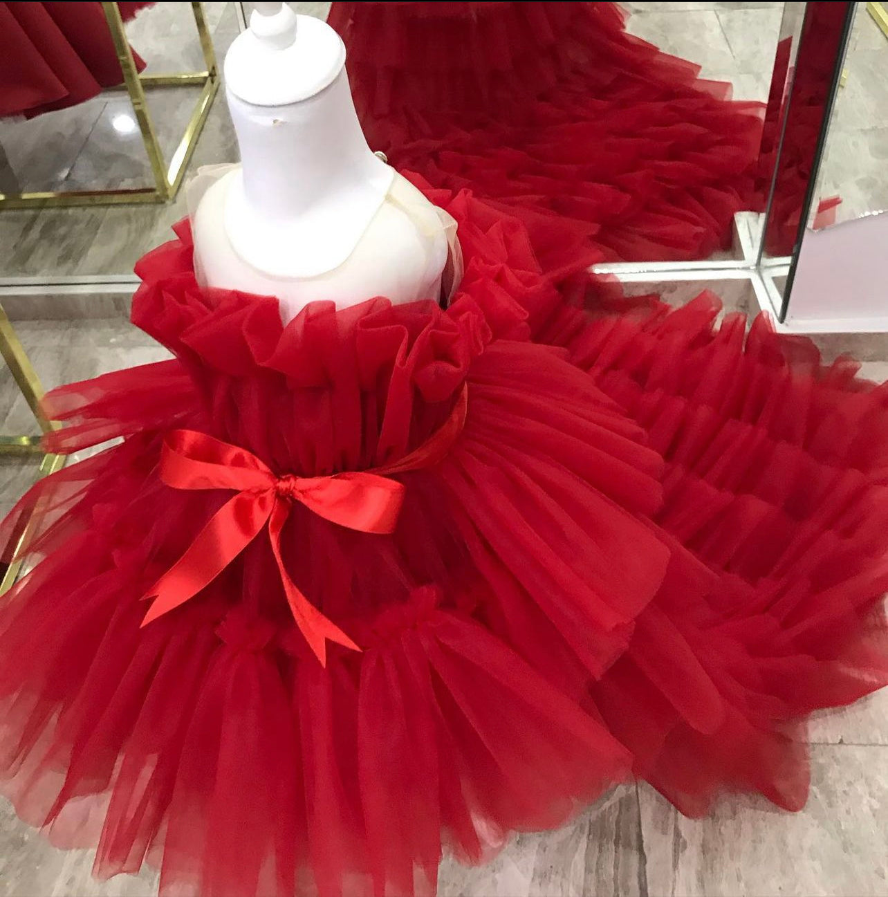 Baby Girl PrincessRed Party Dress