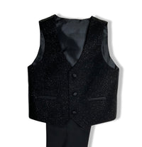 Black Shimmery 5 Piece Boy Tuxedo