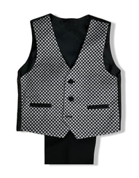 Black and White Shimmery 5 Piece Boy Suit