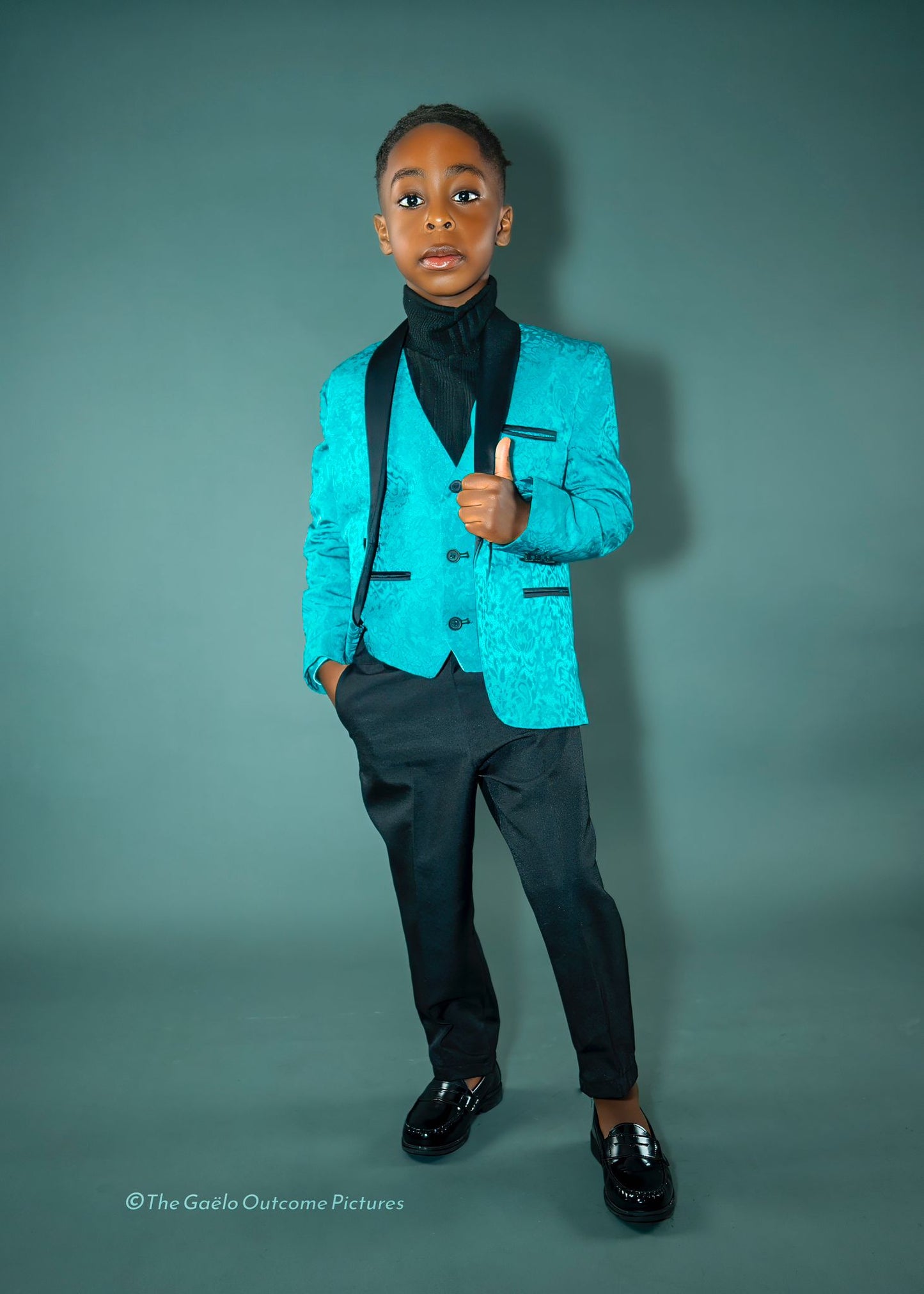 Green 5-Piece Boys Suit Set