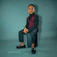 Burgundy Shimmery 5 Piece Boy Tuxedo/Suit