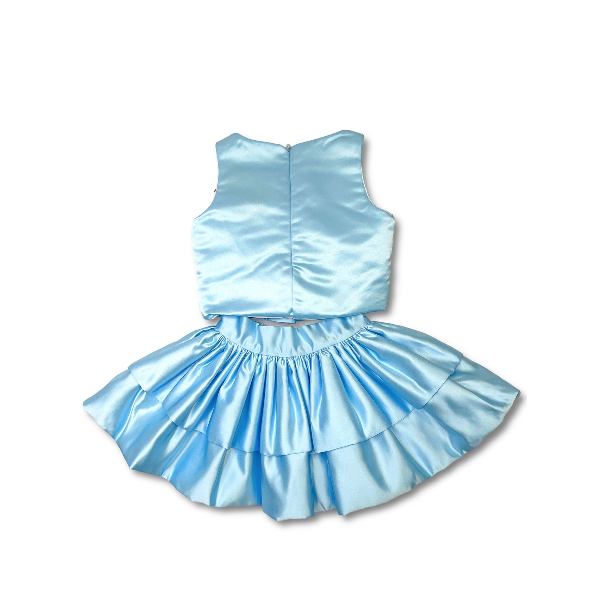 Blue Satin Girl Matching Set