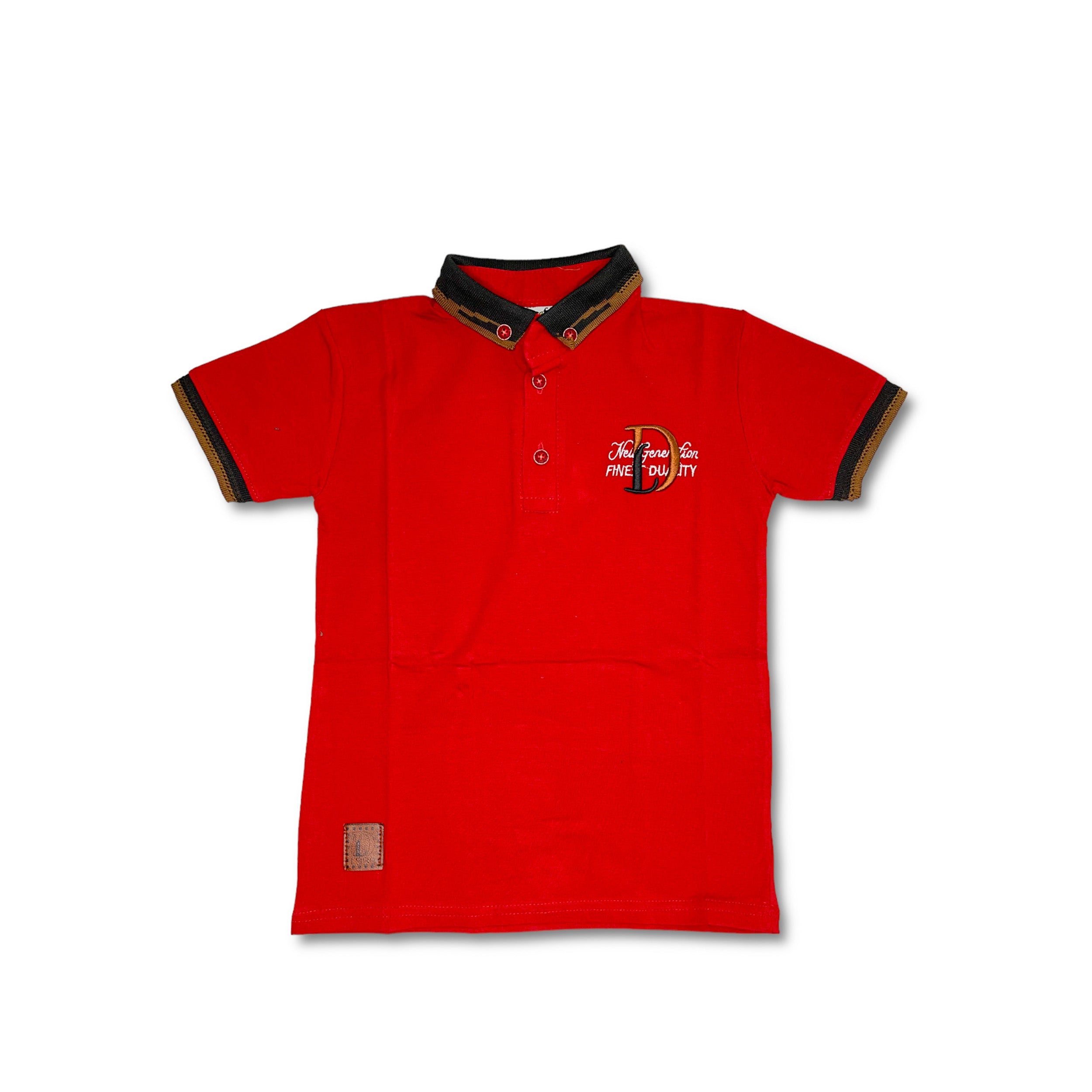 Red and Black Boy Polo T-shirt