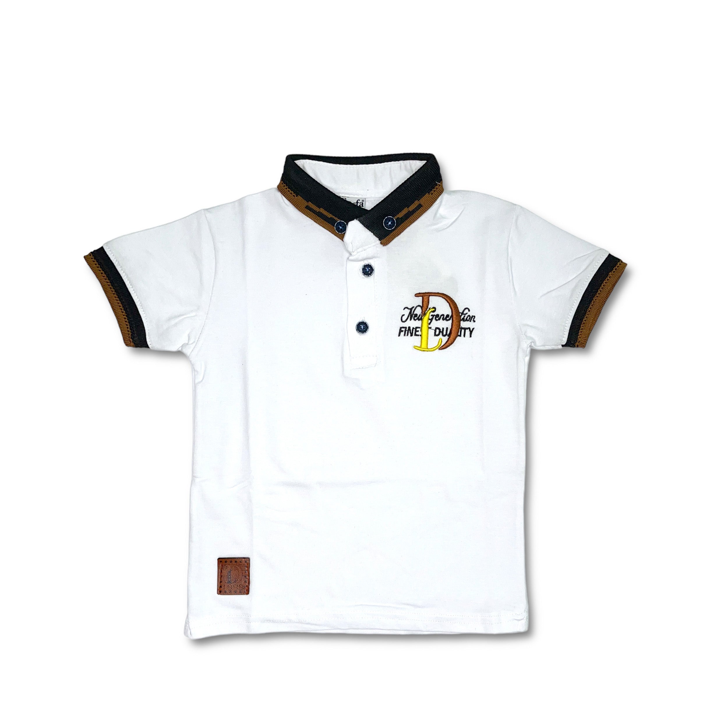 White and  Black Boy Polo T-shirt