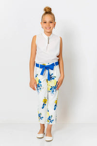 Blue Floral Girl Pants