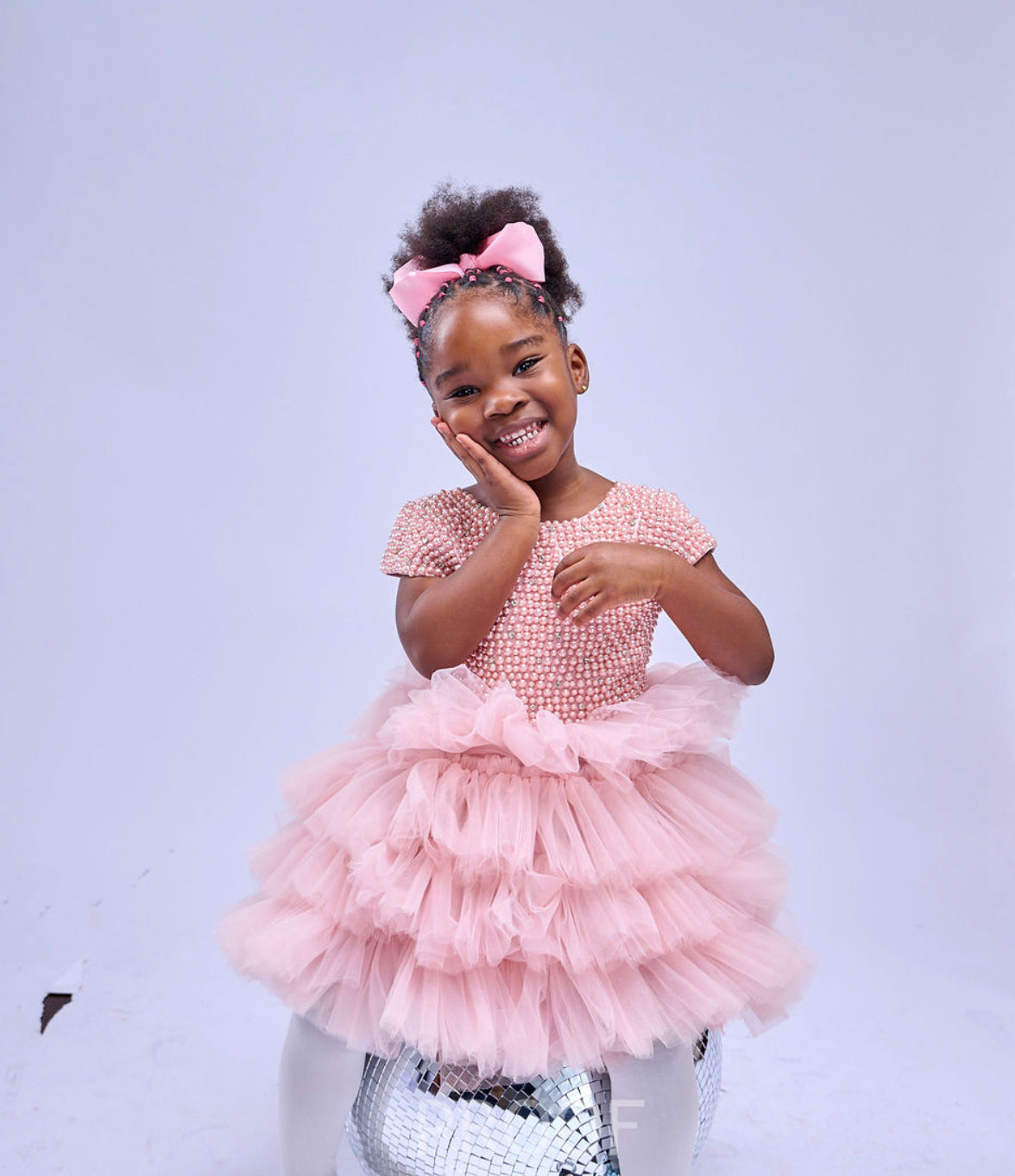Pink Flowery Toddler Girl Valentine Day Dress