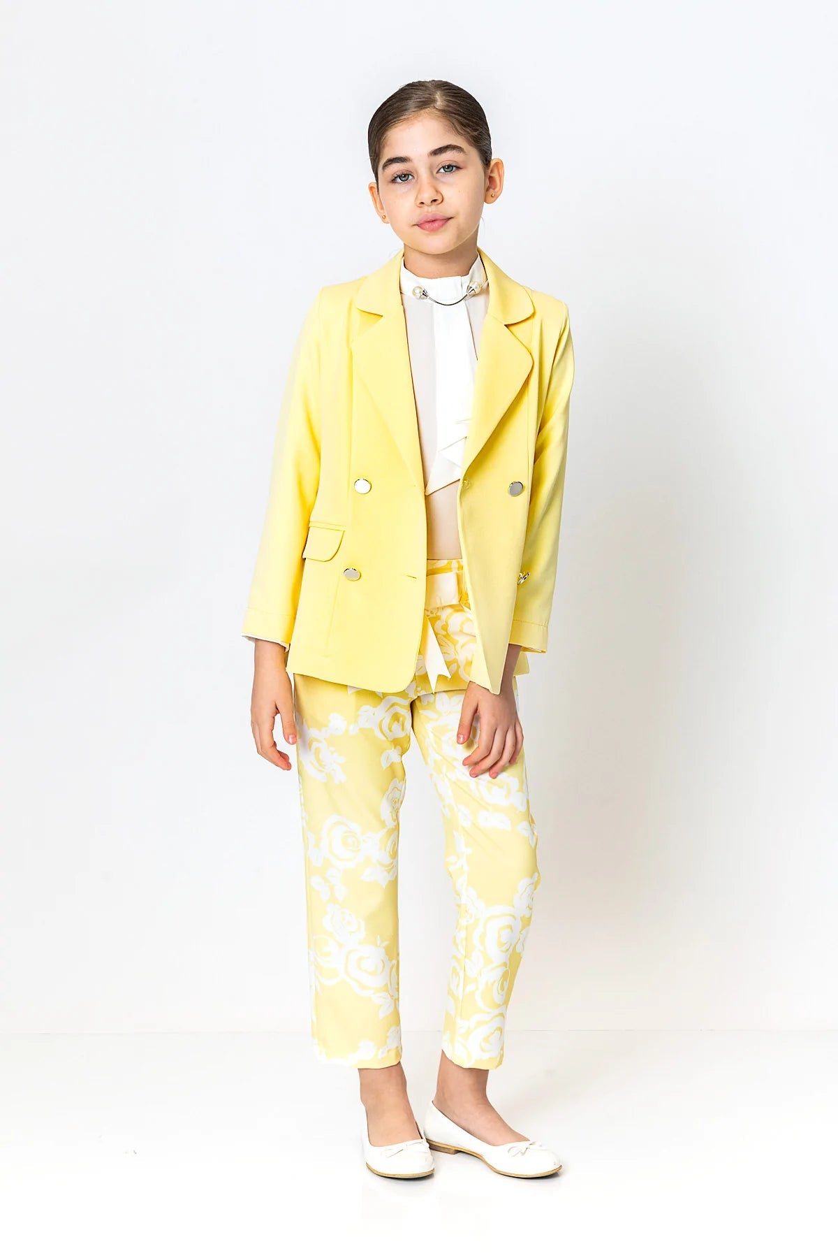 Yellow Flowery Girl Pants