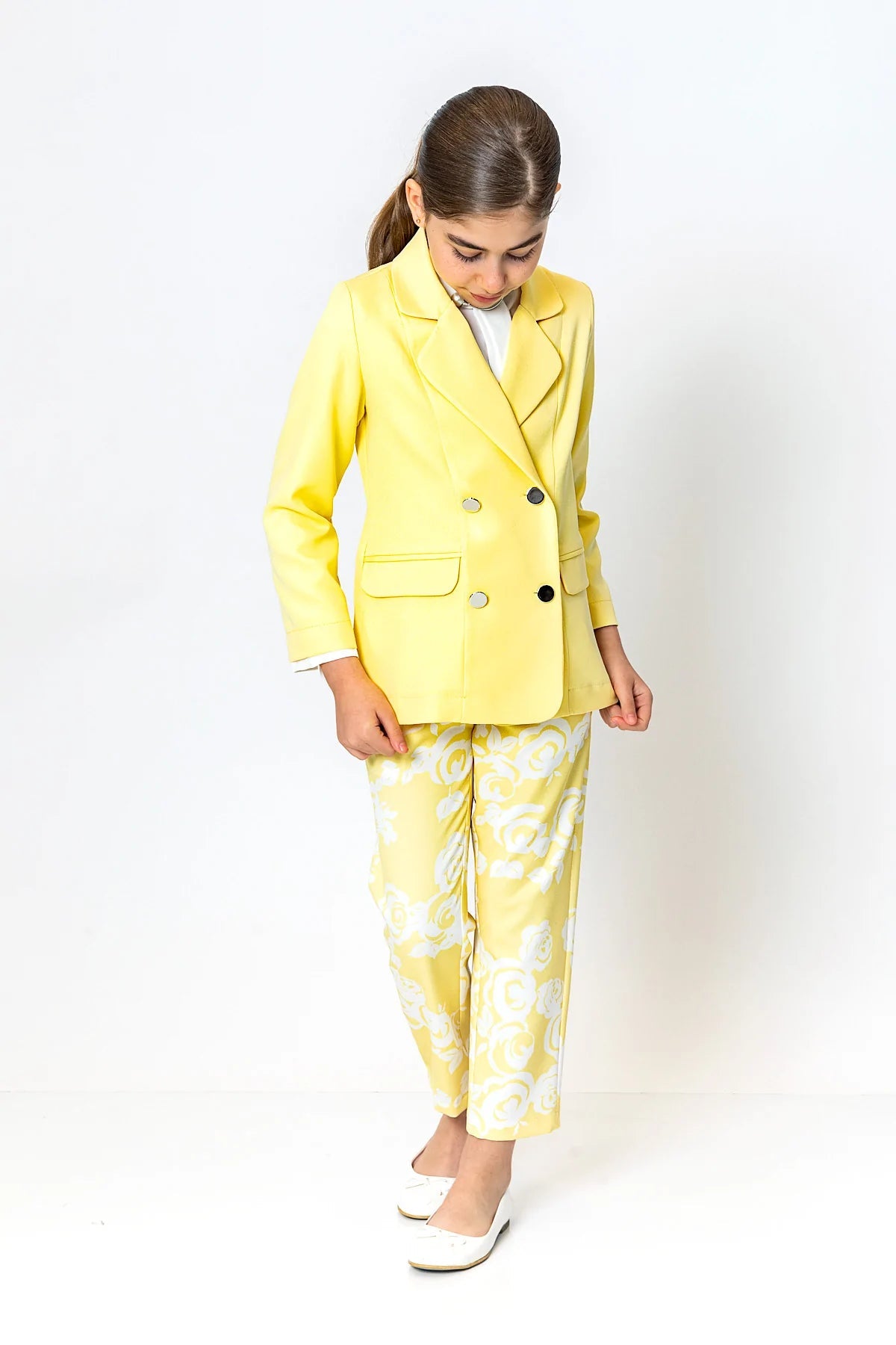 Yellow Flowery Girl Pants