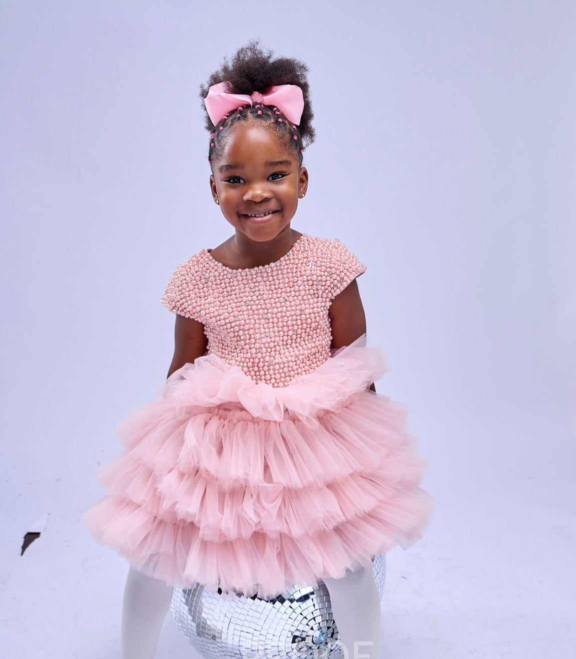 Blush Beaded Handmade Toddler Party Birthday Dress Girl