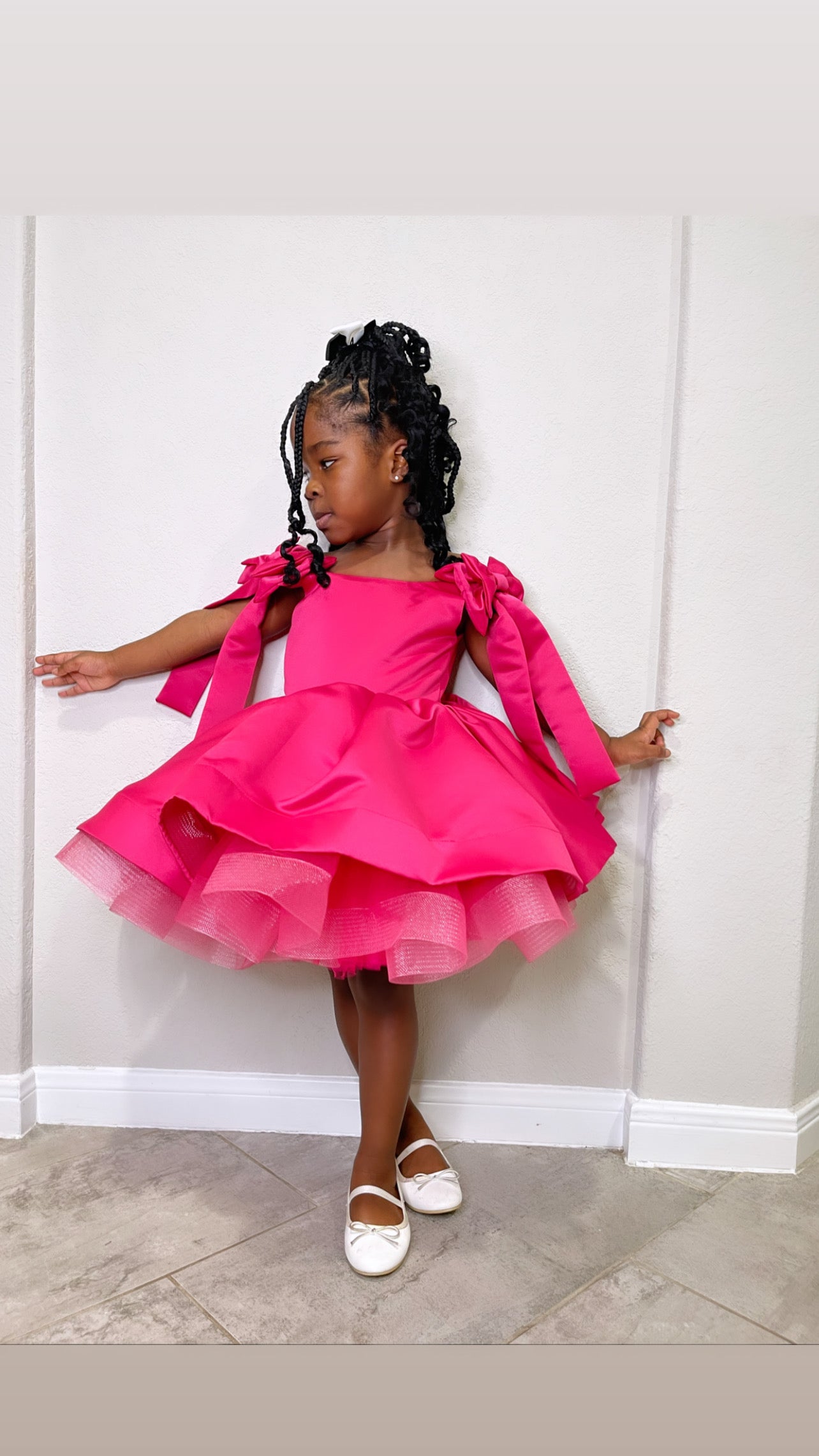 Pink Toddler Party Birthday Dress Girl Valentine Day Dress