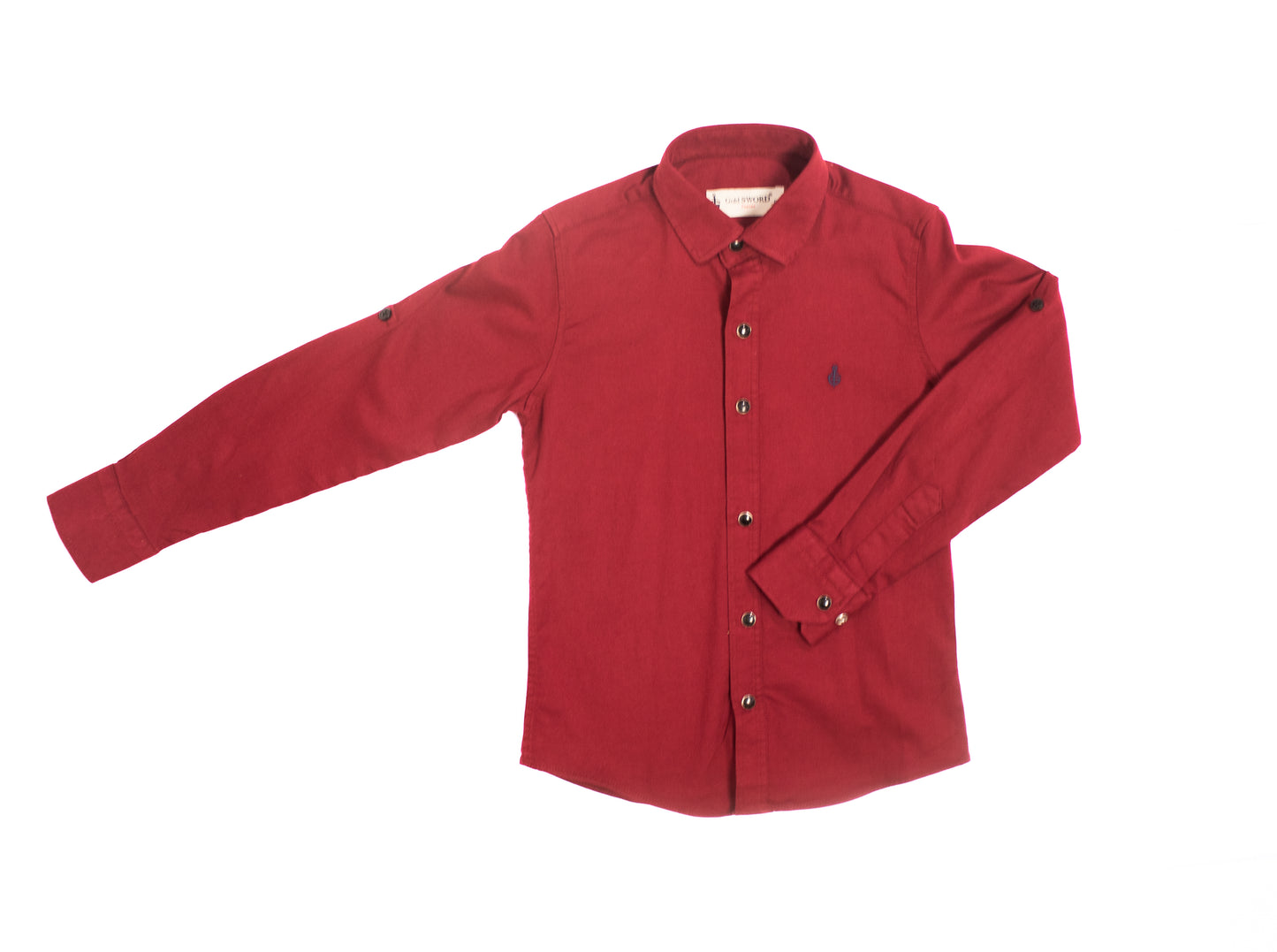 Burgundy Long Sleeve Boy Dress Shirt