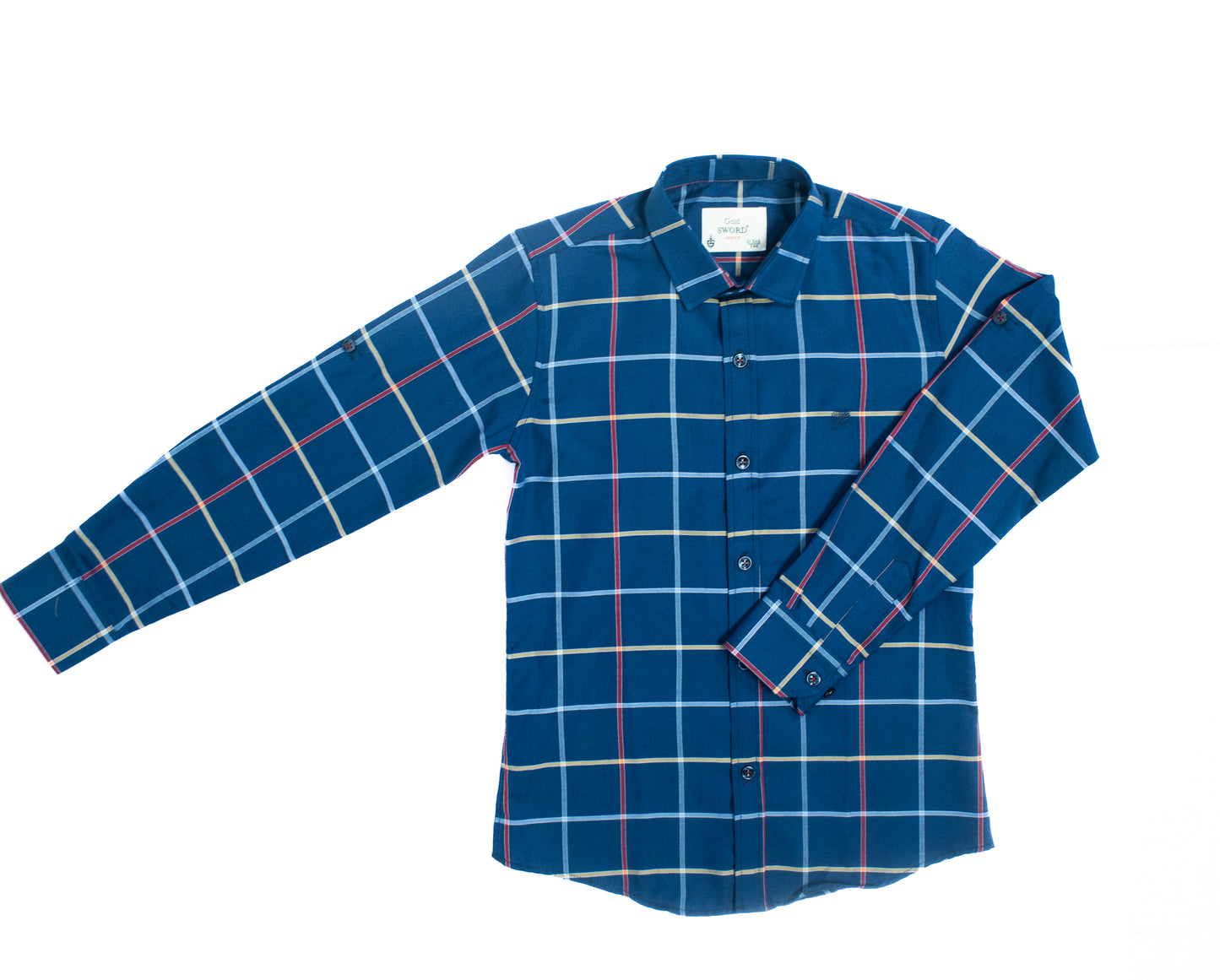 Plaid Blue Boy Long Sleeved Shirt