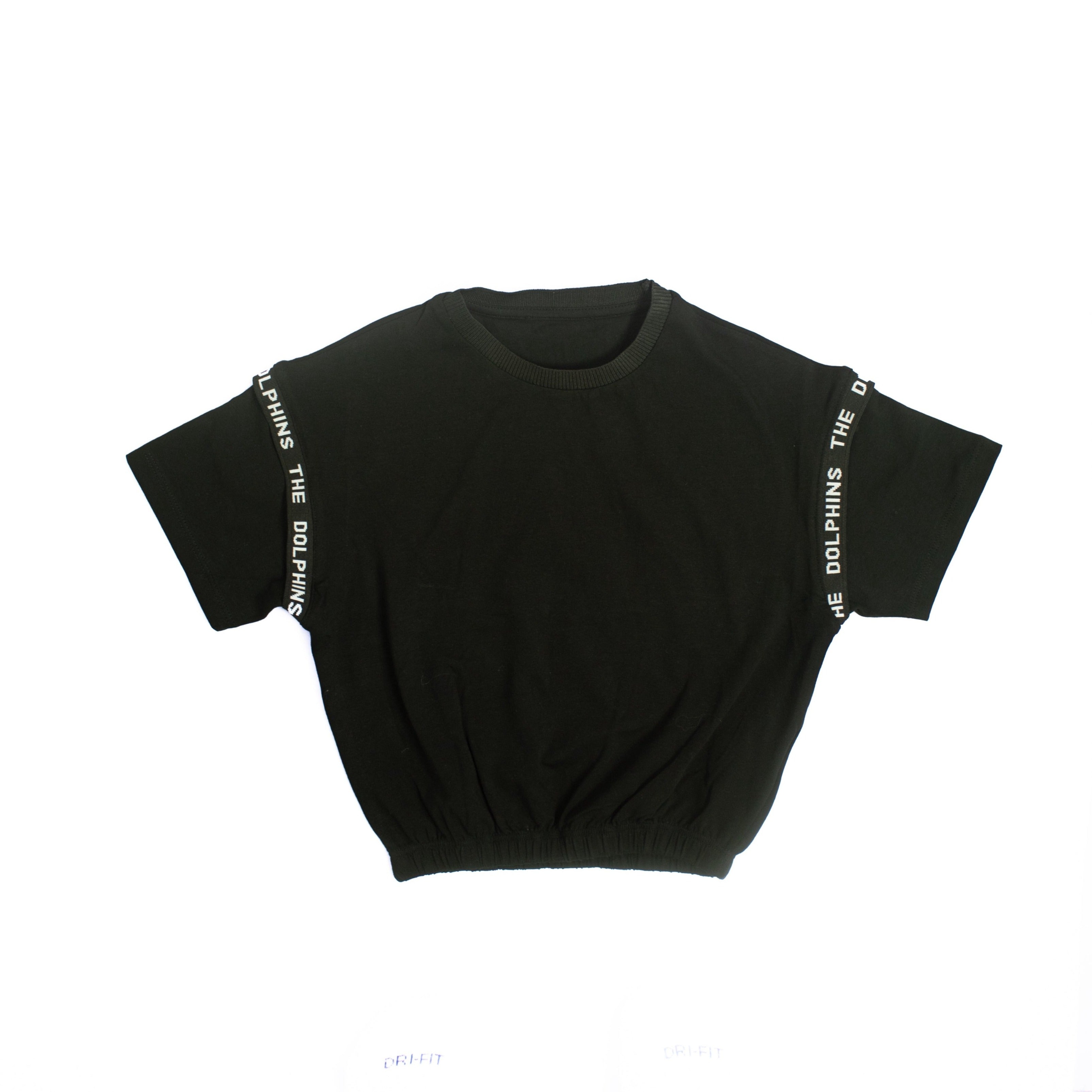 Girl Black Crop Tshirt