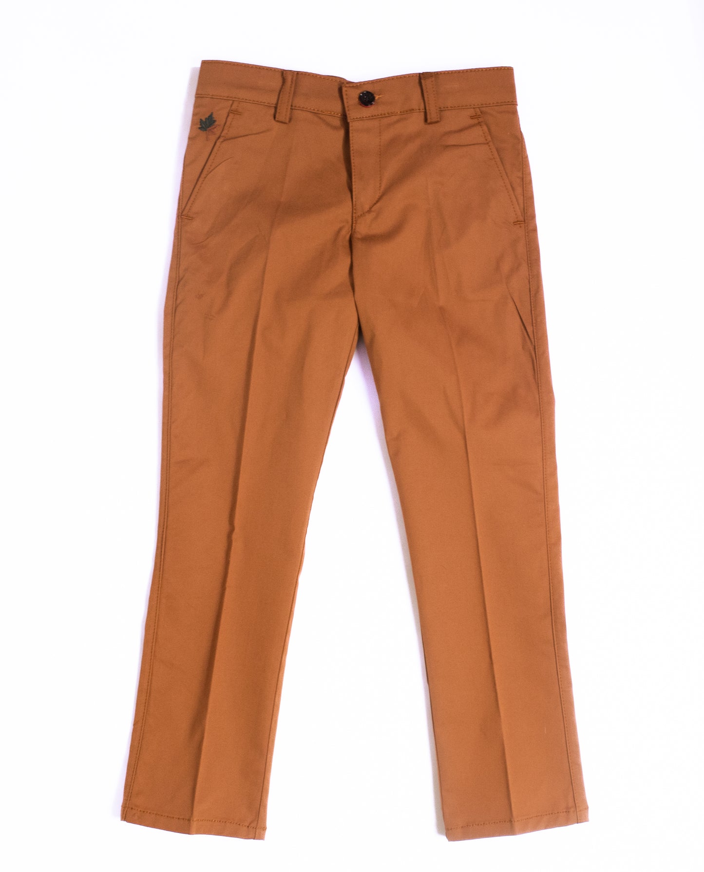 Brown Straight Legged Boy Dress Pants