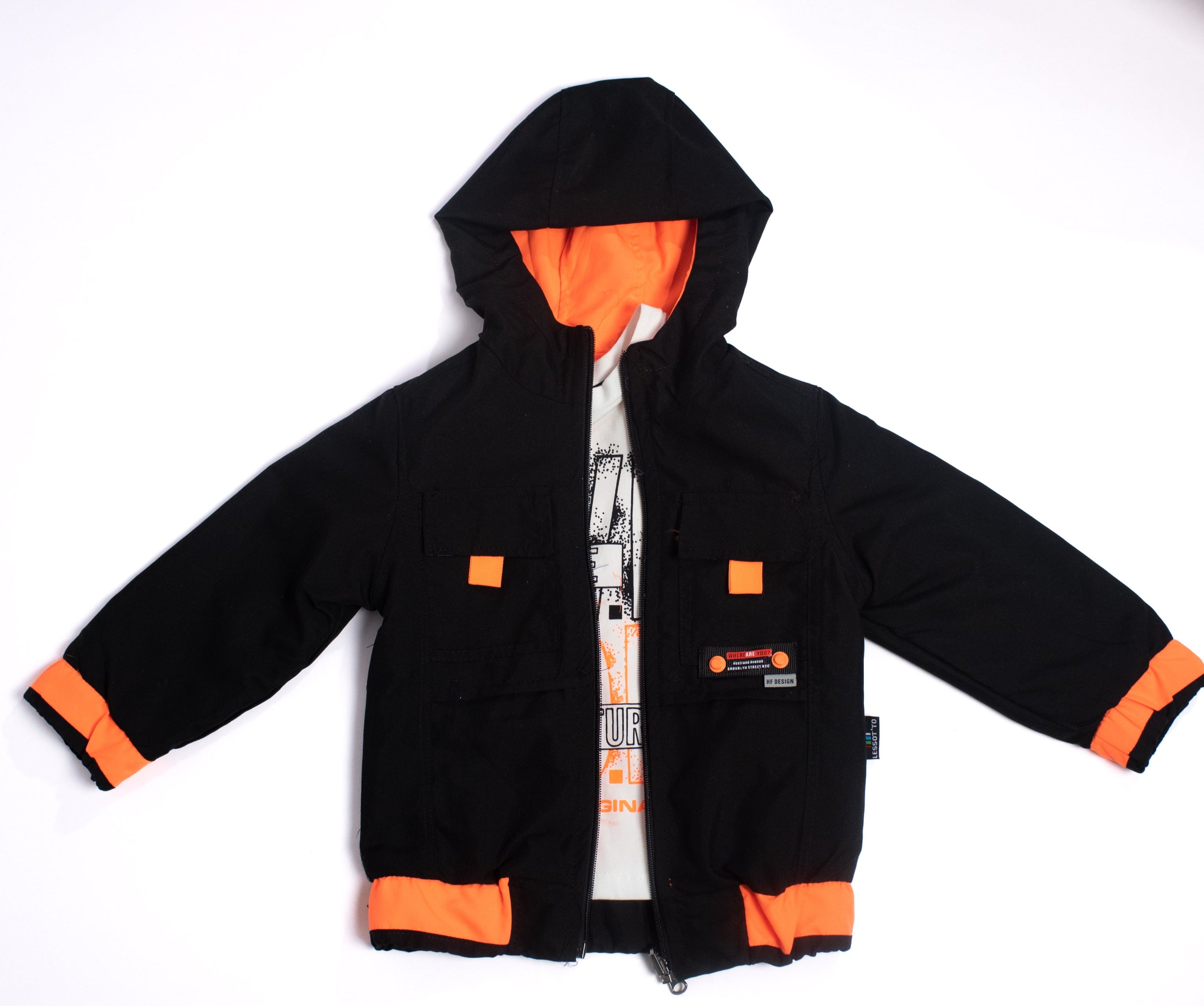 Kids Black and Orange Jacket