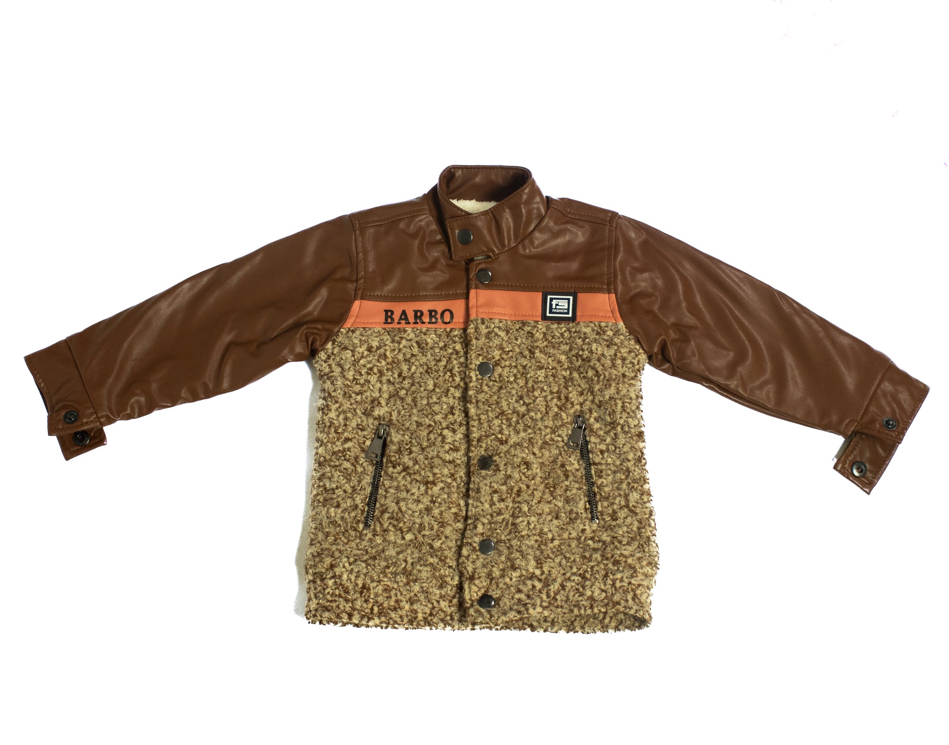 Boy Brown and Black Leader Zipper Jacket