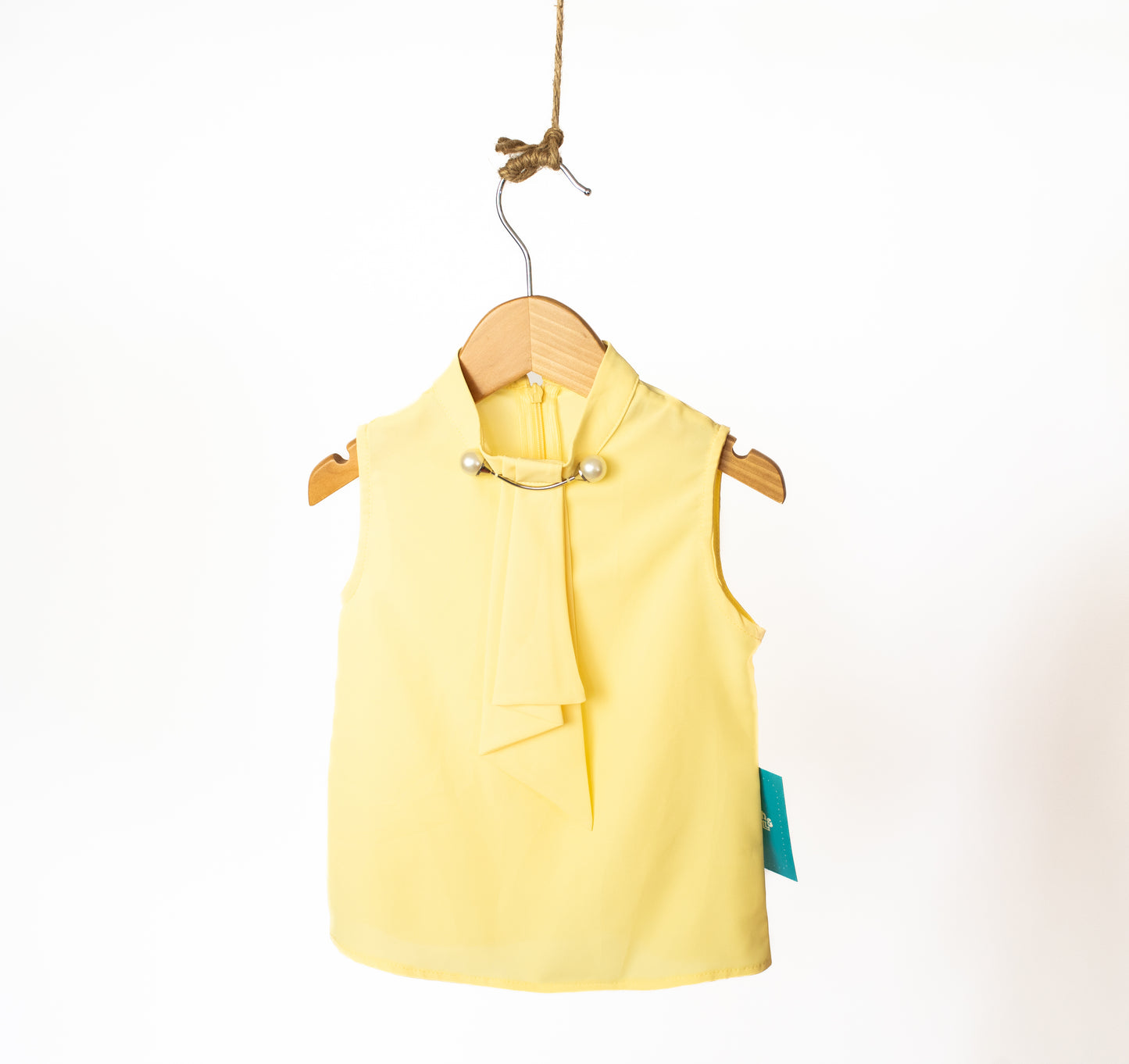 Yellow Dressy Pearl Girl Blouse