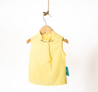 Yellow Dressy Pearl Girl Blouse