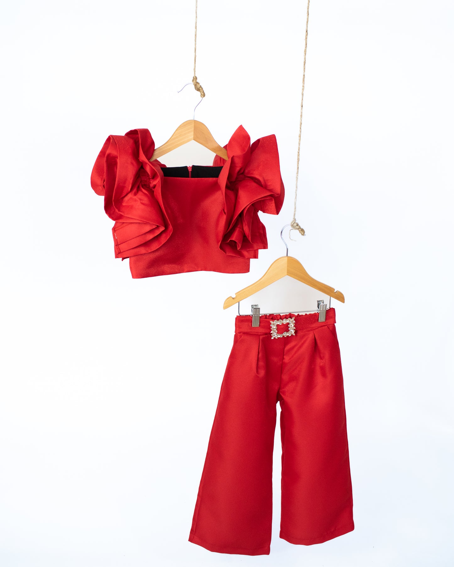 Robin Red Shimmery Girl Matching Set